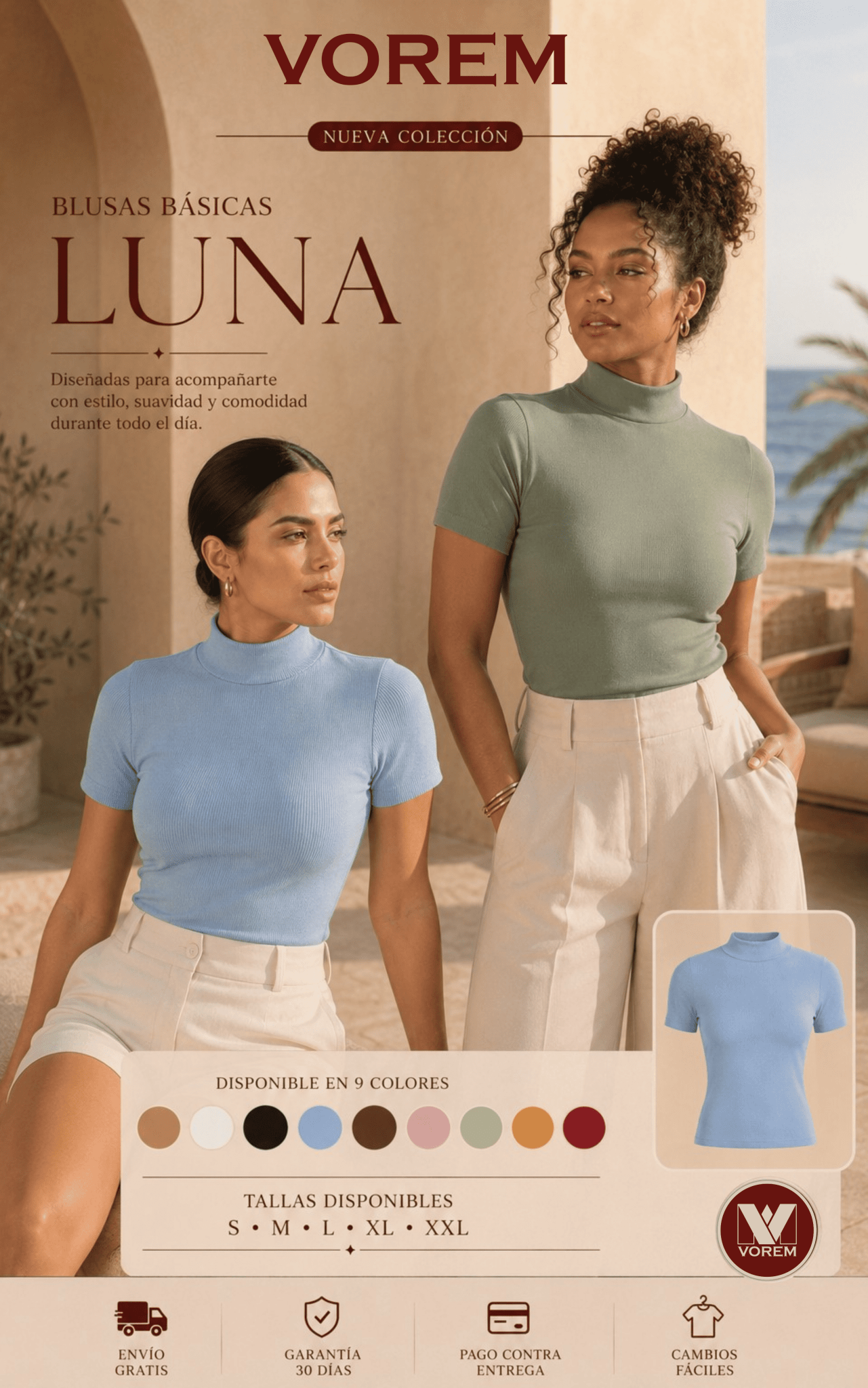 Blusa basica luna | VOREM Colombia