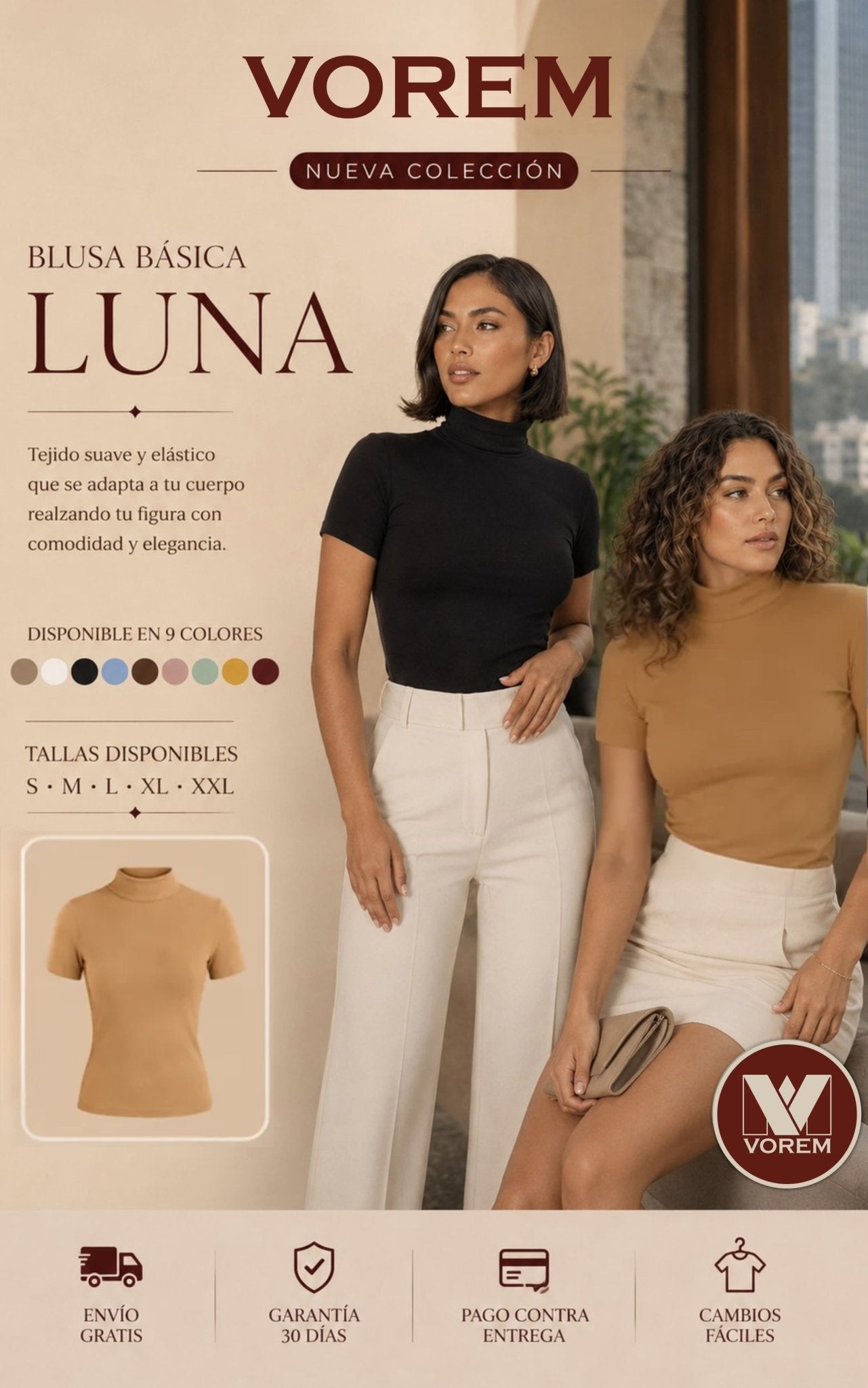 Blusa basica luna | VOREM Colombia
