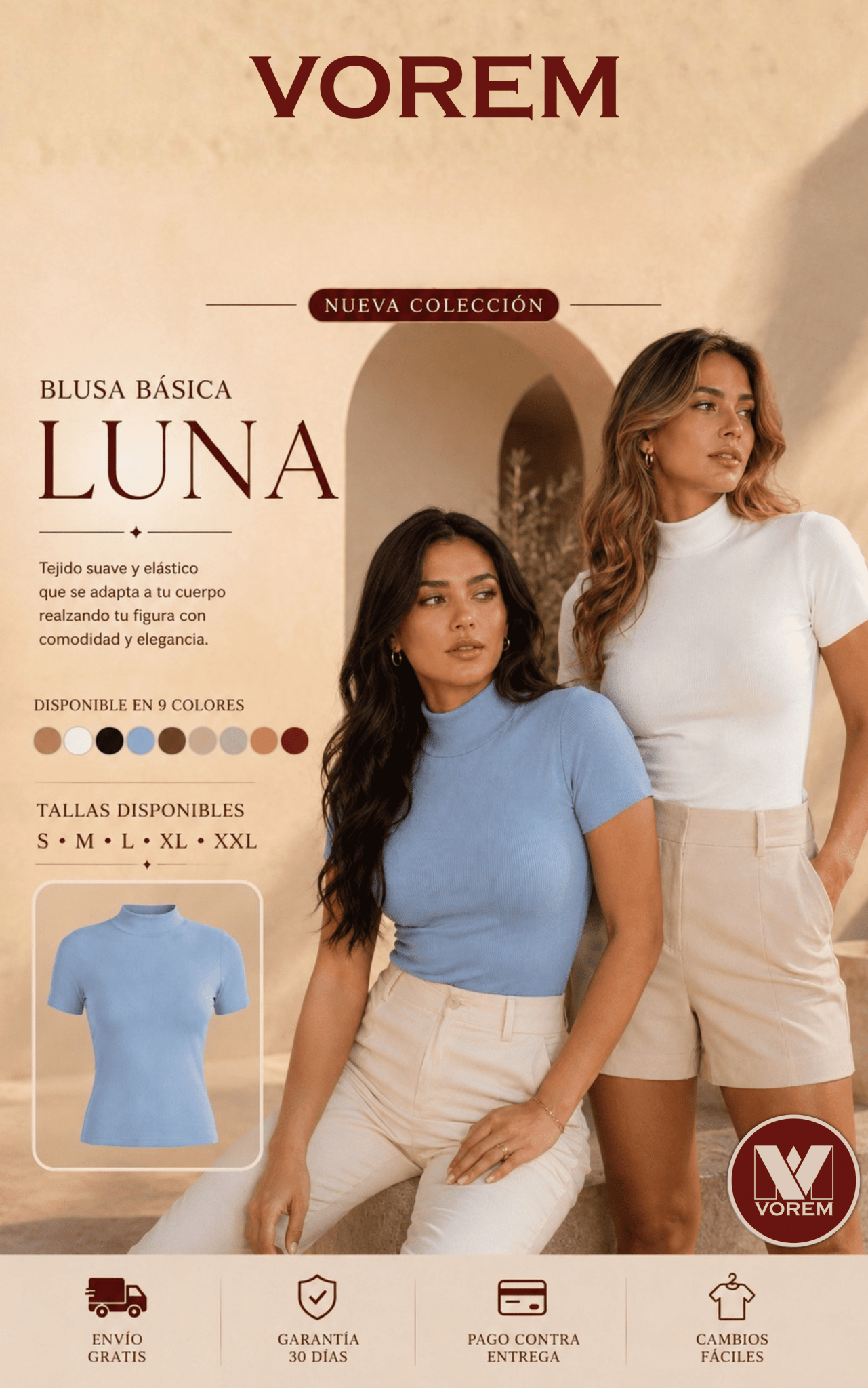 Blusa basica luna | VOREM Colombia