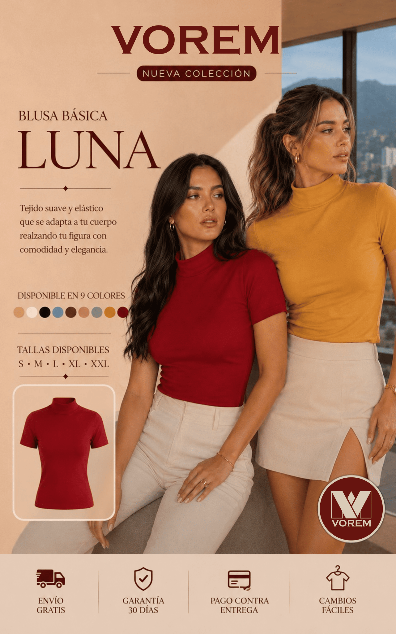 Blusa basica luna | VOREM Colombia