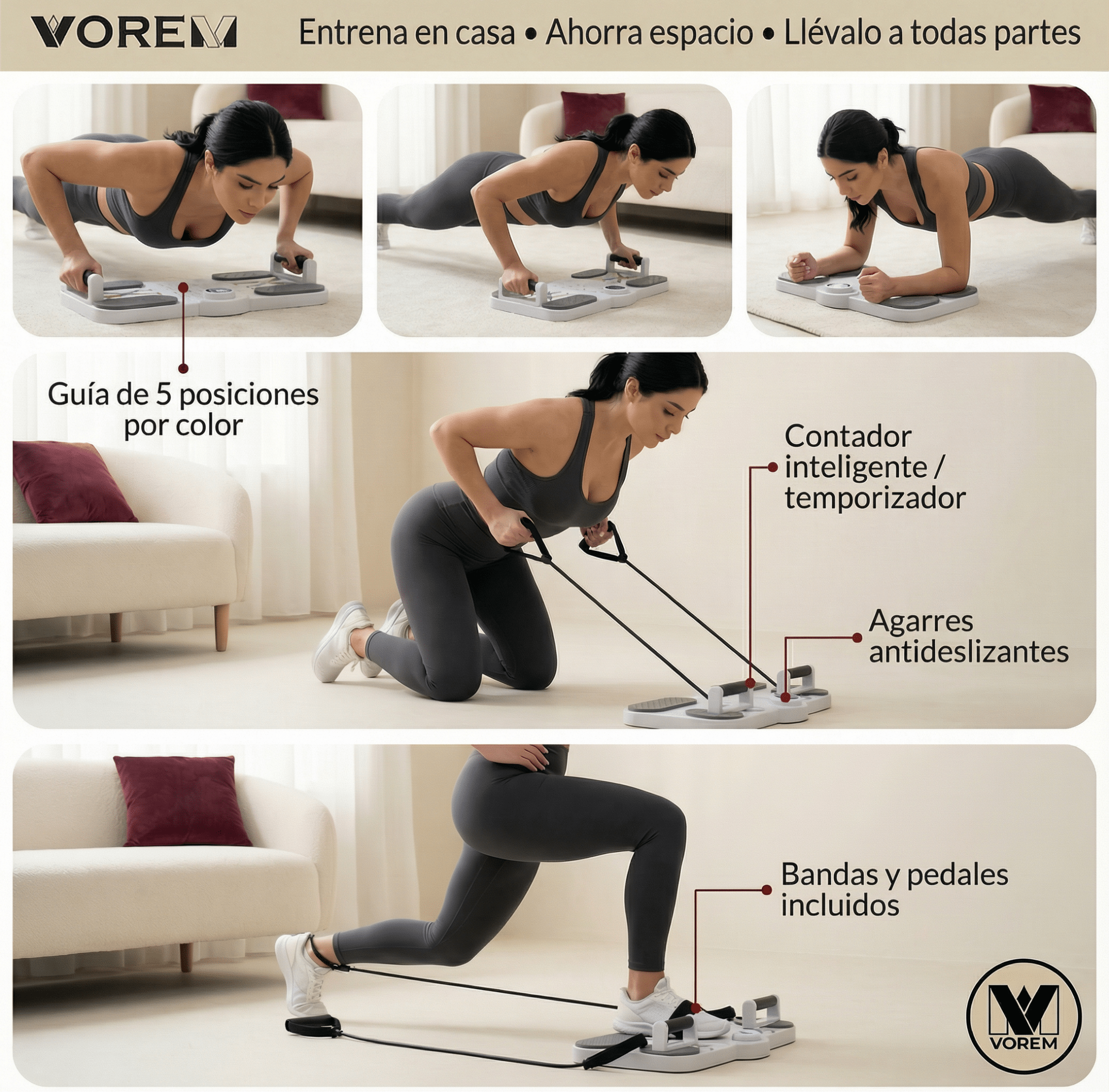 Tabla Push Up 5 en 1 VOREM | VOREM Colombia