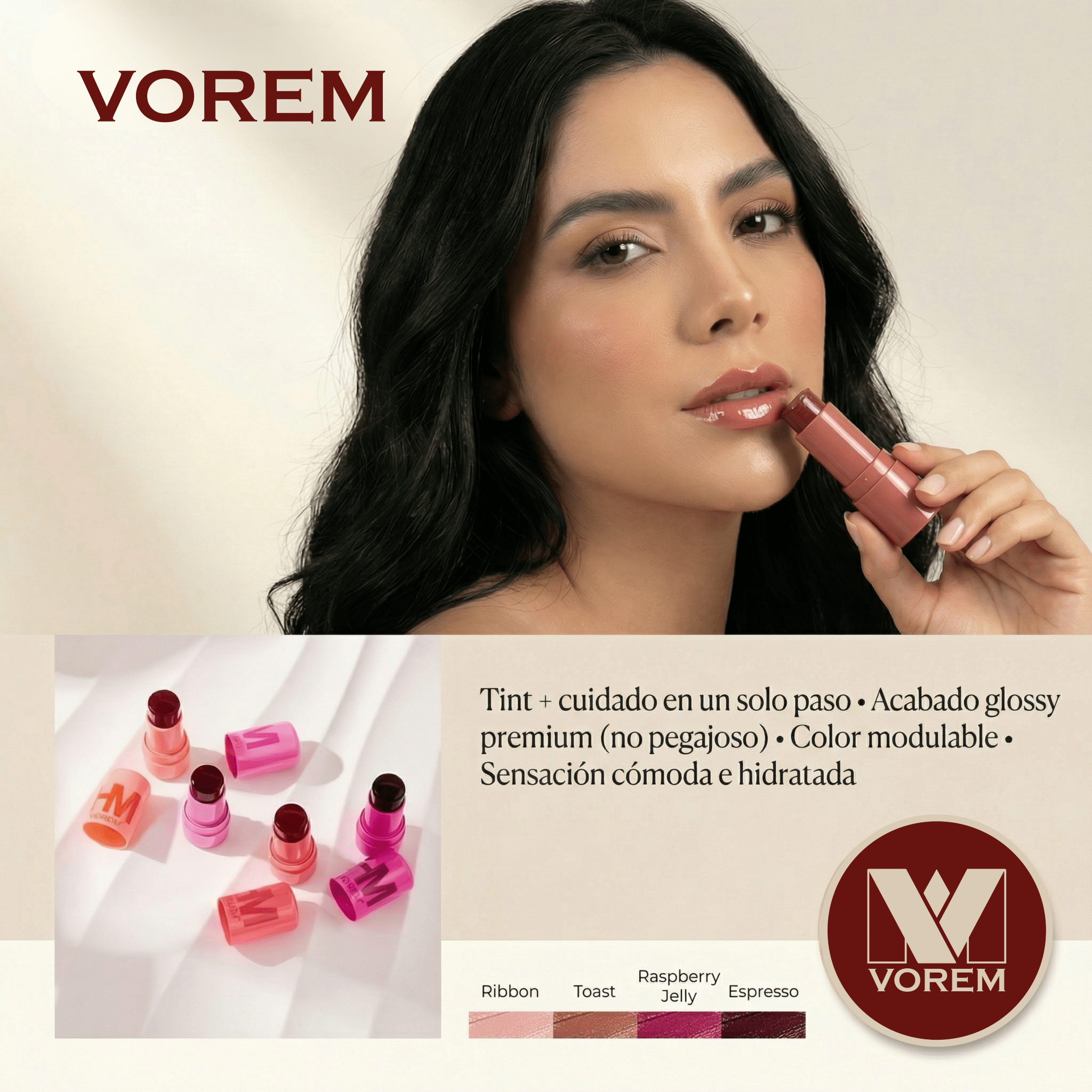 Jelly Tint Glossy para Labios y Mejillas | VOREM Colombia